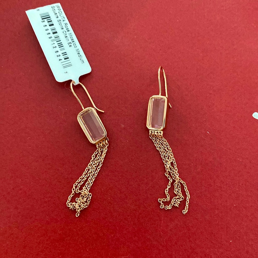 Ippolitta Rose Mosaico Square clear quartz earrings. NWT